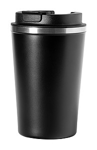 Dvoustěnný nerezový termo hrnek, 350ml, černý - reklamní předměty
