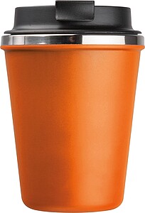 Dvoustěnný nerezový termohrnek 350 ml, oranžová
