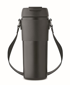 Dvoustěnný nerezový termohrnek s popruhem na rameno, 700ml