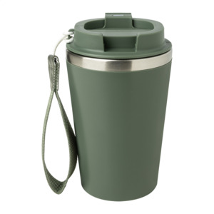 Dvoustěnný termohrnek s popruhem 350 ml, khaki