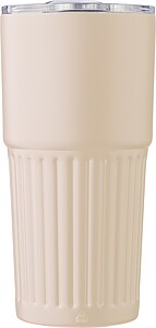 Dvoustěnný termohrnek z recyklované nerezové oceli 500 ml, béžová