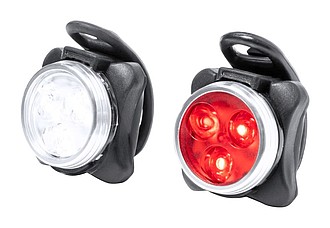 EKIMO Sada dobíjecích LED světel na kolo, černá - reklamní předměty