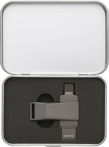 EKINOL Otočný USB 3.0 s USB-A a USB-C, 64 GB, gunmetal