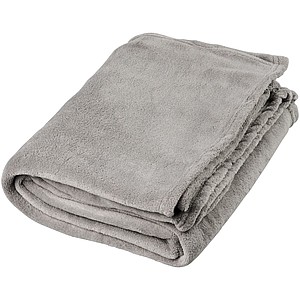 Extra měkký pléd z coral fleece, šedá - deka s vlastním potiskem