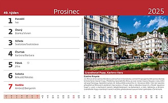 Filmová místa 2025, stolní kalendář