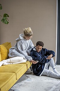 FRAZADA Unisex mikinová televizní deka, černá