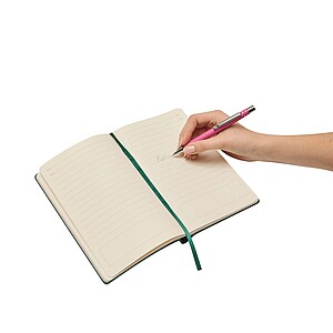 Gelová propiska s matným hliníkovým tělem, růžová