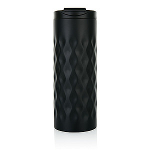 GEOMETRIC Termohrnek s objemem 350ml, geometrický vzor, černý