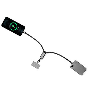 GOSTADIN Šňůrka na zápěstí na mobil s nabíjecím kabelem BrandCharger, gun metal