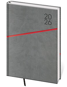 Grife 2026, denní diář A5, šedo červený