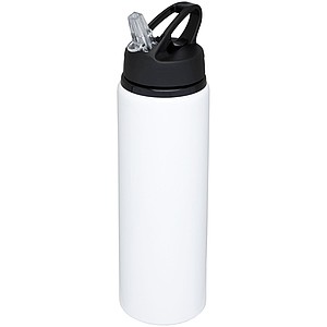 Hliníková láhev na pití s brčkem, 800ml, bílá - reklamní předměty