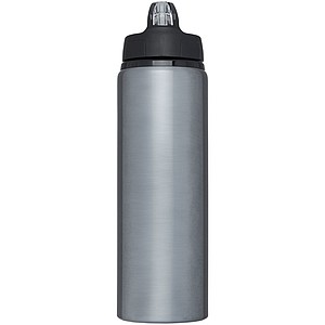 Hliníková láhev na pití s brčkem, 800ml, šedá