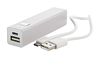 Hliníková powerbanka 2200mAh, bílá