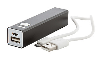Hliníková powerbanka 2200mAh, černá