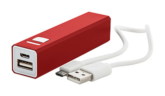 Hliníková powerbanka 2200mAh, červená