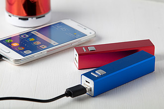 Hliníková powerbanka 2200mAh, červená