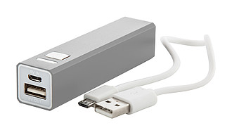 Hliníková powerbanka 2200mAh, stříbrná