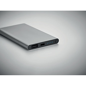 Hliníková powerbanka 4000mAh, šedá