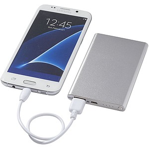 Hliníková powerbanka Pep 4000mAh, stříbrná