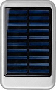 Hliníková solární powerbanka, stříbrná
