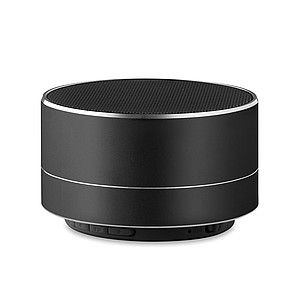 Hliníkový bluetooth reproduktor se světlem na spodní straně, černý