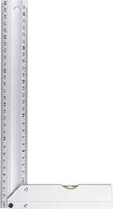 Hliníkový úhelník s integrovanou vodováhou, stříbrná - reklamní předměty