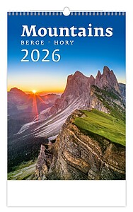 Hory 2026, nástěnný kalendář, prodloužená záda - reklamní kalendáře