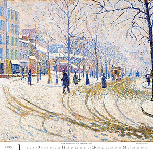 Impressionism 2025, nástěnný kalendář, prodloužená záda