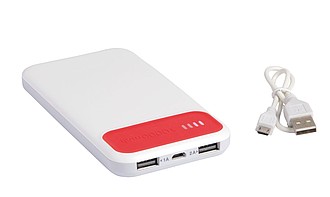JAWA Plastová powerbanka s kapacitou 10000 mAh, bílá/červená