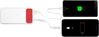 JAWA Plastová powerbanka s kapacitou 10000 mAh, bílá/červená