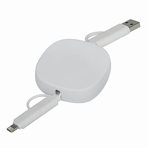 Kabel pro nabíjení a přenos dat, bílá - reklamní předměty