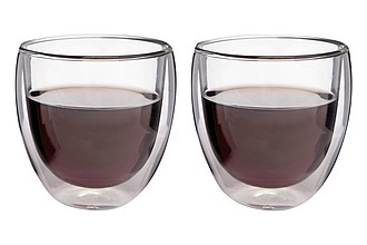 KAFETO - S Sada 2 dvoustěnných skleniček, 100 ml