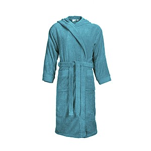 KALEBA Kvalitní župan s kapucí, tyrkysová, XXL/XXXL