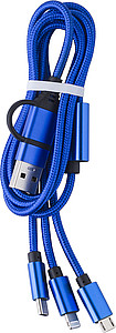 KALIBO Nabíjecí USB kabel se 3 koncovkami, modrá