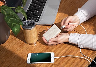 Kapesní powerbanka 5 000 mAh z pšeničné slámy, hnědá