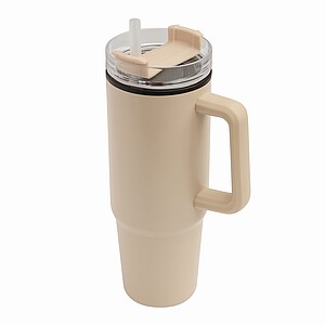 KEFALON Dvoustěnný XXL hrnek, 900 ml, béžová - termohrnek s vlastním potiskem