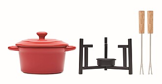 Keramická sada na fondue, červená - reklamní předměty