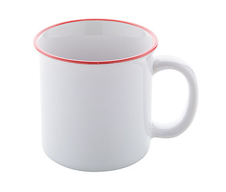 Keramický hrnek 300ml, pro sublimaci, červený okraj - reklamní hrnky