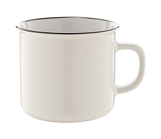 Keramický hrnek, 300ml, s černým okrajem, bílý - reklamní hrnky