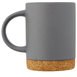 Keramický hrnek, 425ml, s korkovou spodní částí, šedý