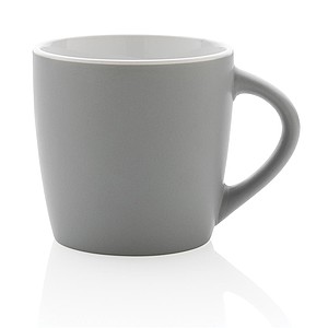Keramický hrnek o objemu 300ml s bílým vnitřkem, šedý