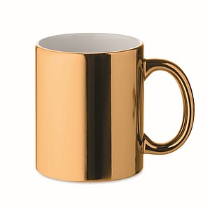 Keramický hrnek s metalickým povrchem, 300ml, zlatý - reklamní hrnky