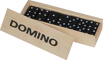 Klasická hra domino v dřevěné krabičce - ekologické reklamní předměty