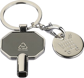 Klíčenka s mincí na nákup, černá