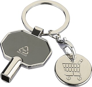 Klíčenka s mincí na nákup, černá