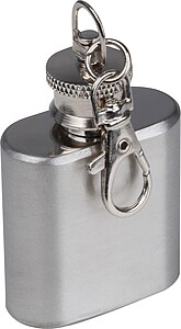 Klíčenka s mini placatkou 30 ml, šedá - reklamní předměty