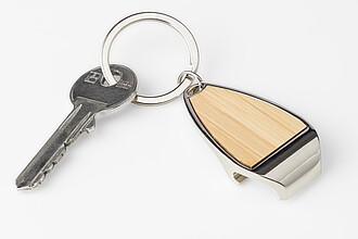 Klíčenka s otvírákem, hnědá