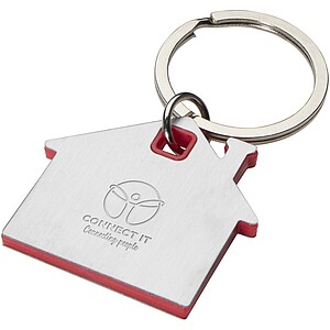 Klíčenka ve tvaru domu, červená