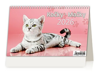 Kočky 2026, stolní kalendář - reklamní kalendáře