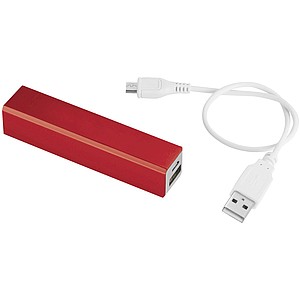 Kovová powerbanka 2200 mAh, červená